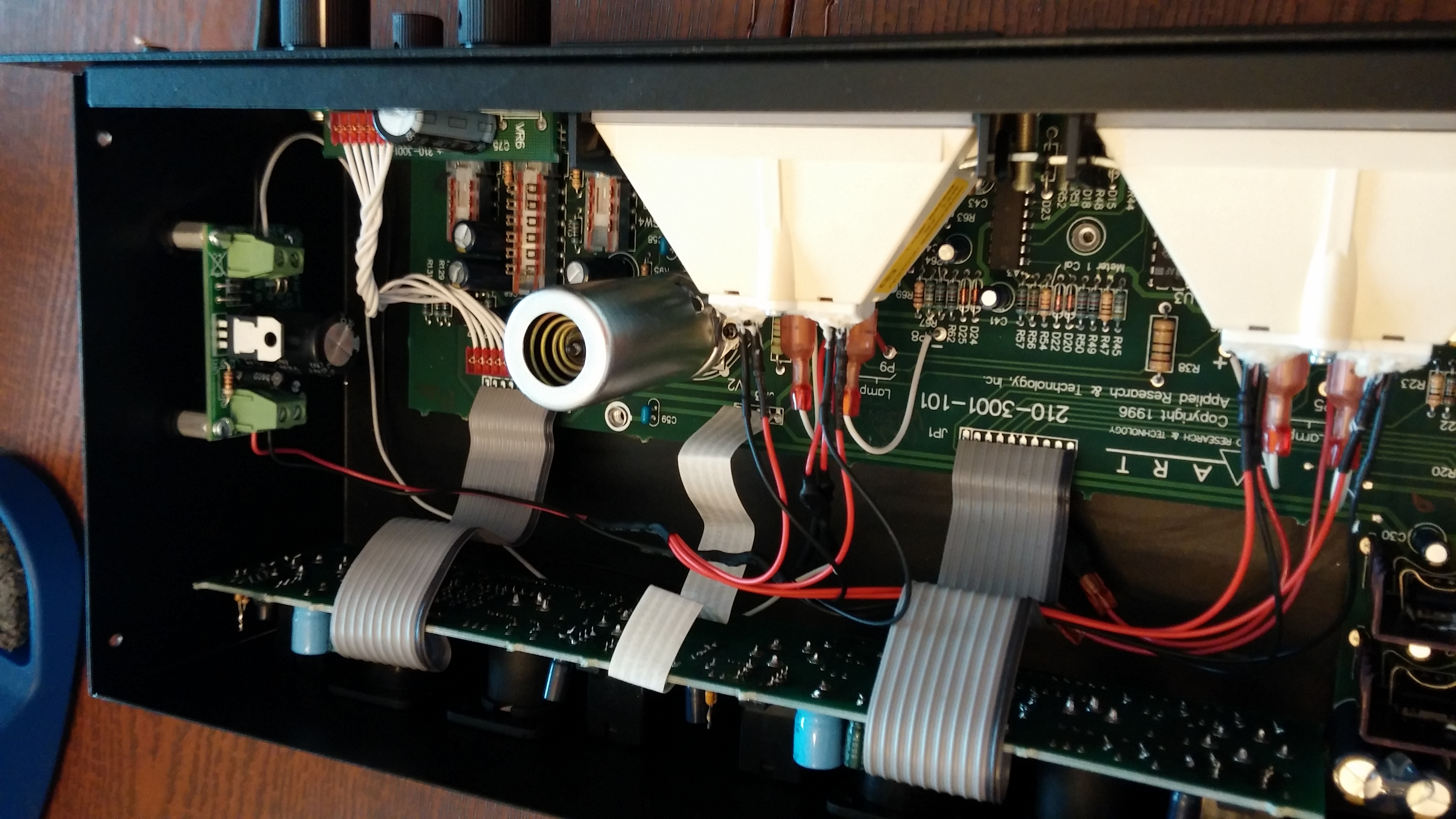 LED driver board/PS mounted to interior of Preamp