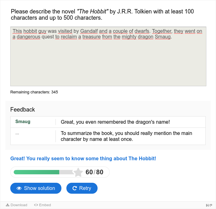 Sample Content with H5P Essay "Sample Content with H5P Essay"