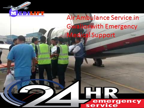 Air Ambulance service in Gwalior with Medical Support