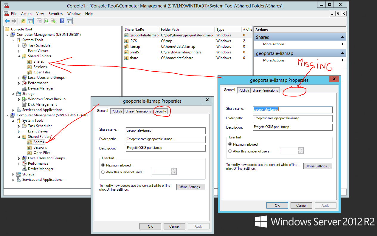 Missing Security Tab