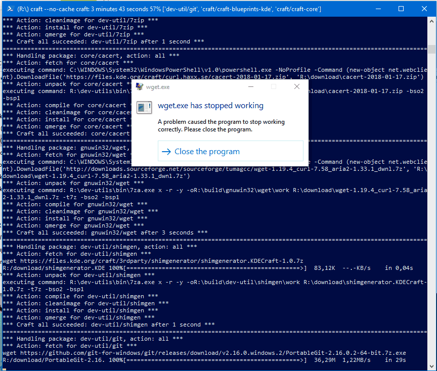 wget.exe crash
