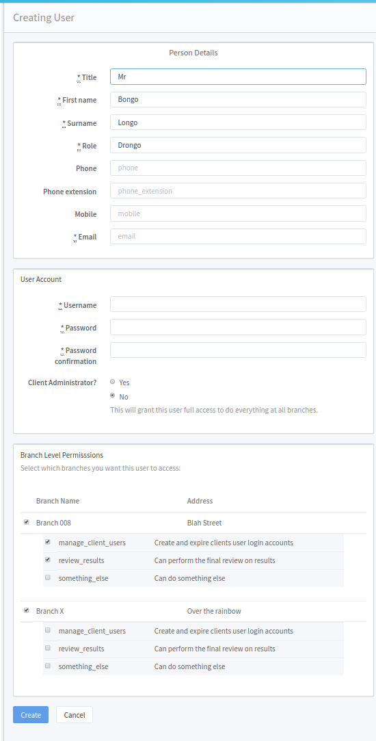 create user