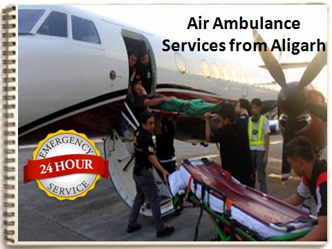 Air Ambulance Services from Aligarh with ICU facility