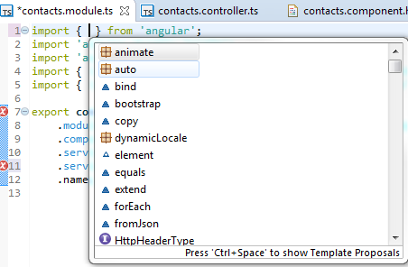 Typescript import angular