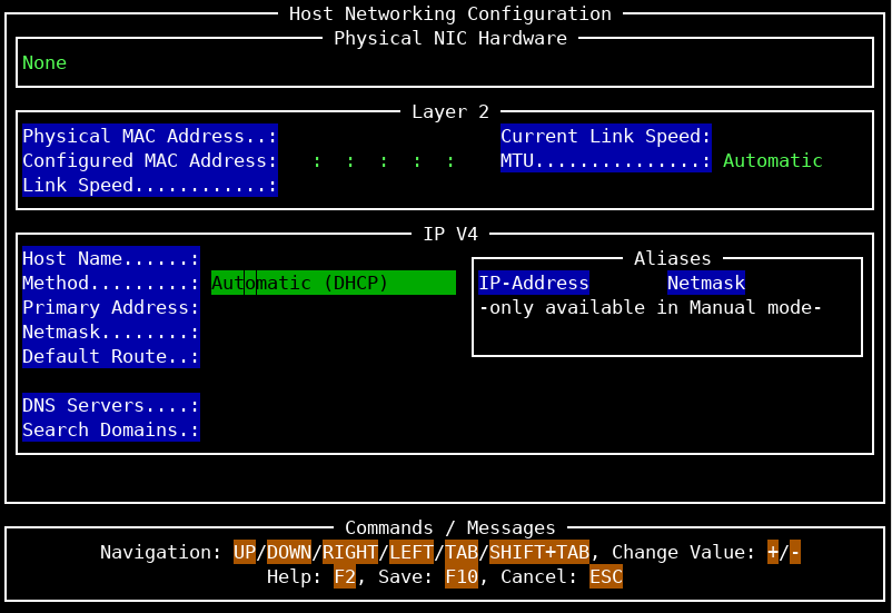 host network configuration