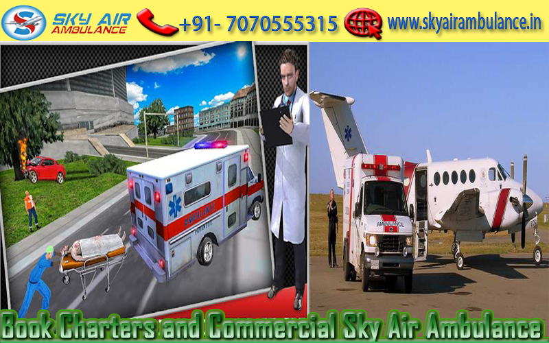 Sky Air Ambulance from Patna to Delhi with Charter plane
