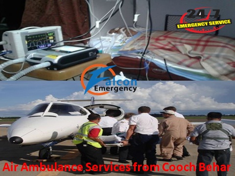 Economical Cost Air Ambulance Services from Cooch Behar with Paramedic Technician