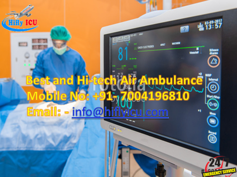 ICU Facilities Available Charter Air Ambulance Services from Bhopal to Delhi by Hifly ICU