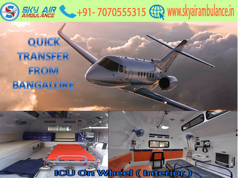 Sky Air Ambulance services from Bangalore to Delhi at low buck