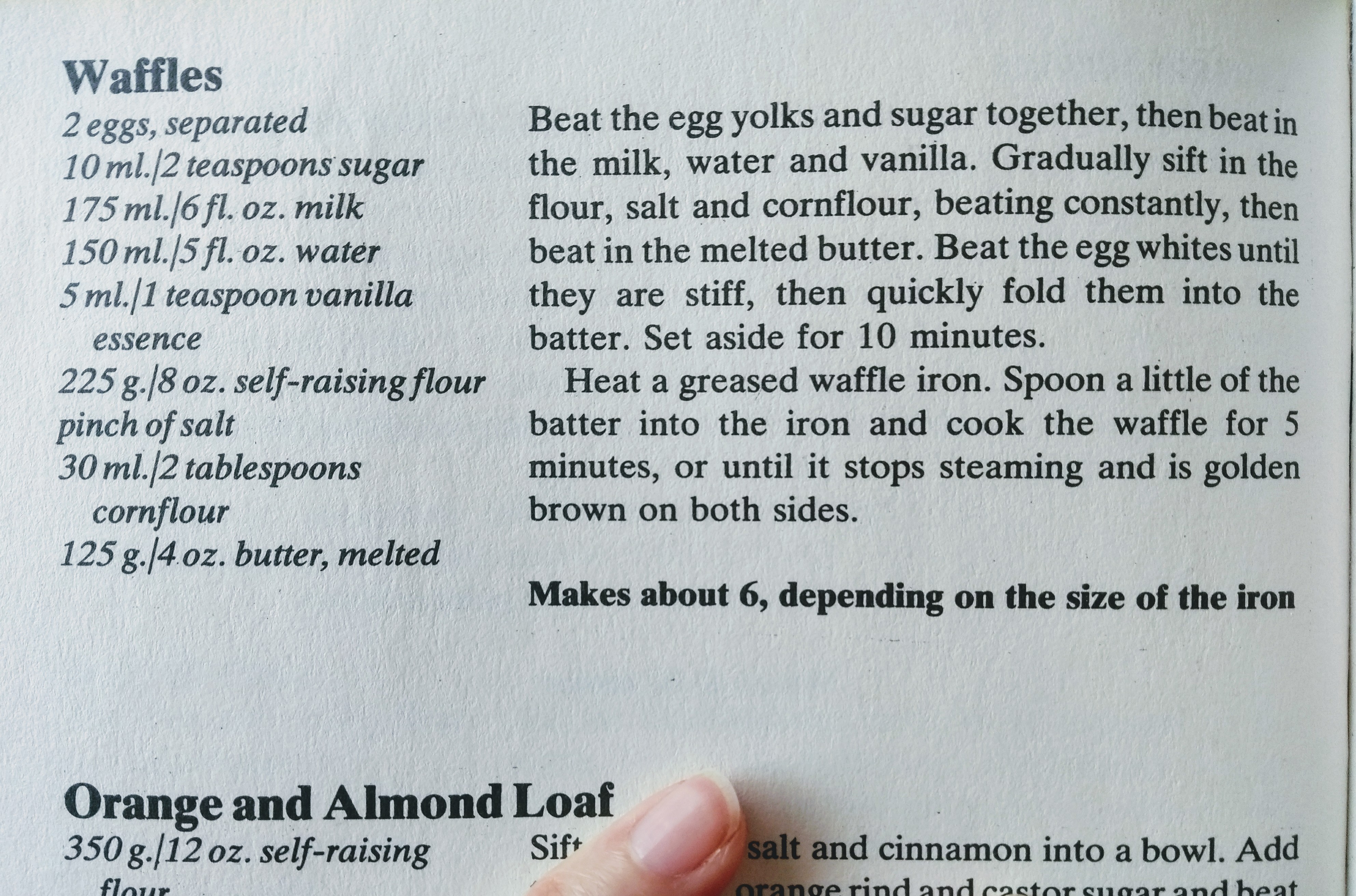 Waffle recipe from 1000 Recipe Cookbook