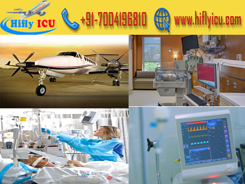 Hifly ICU Air Ambulance Service from Kolkata to Delhi with Medical Team