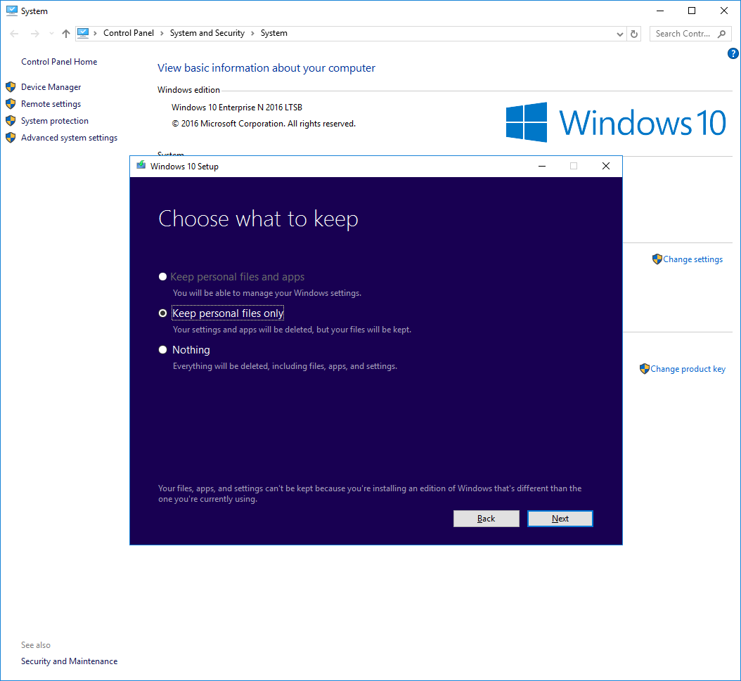 Cant upgrade windows 10 with apps