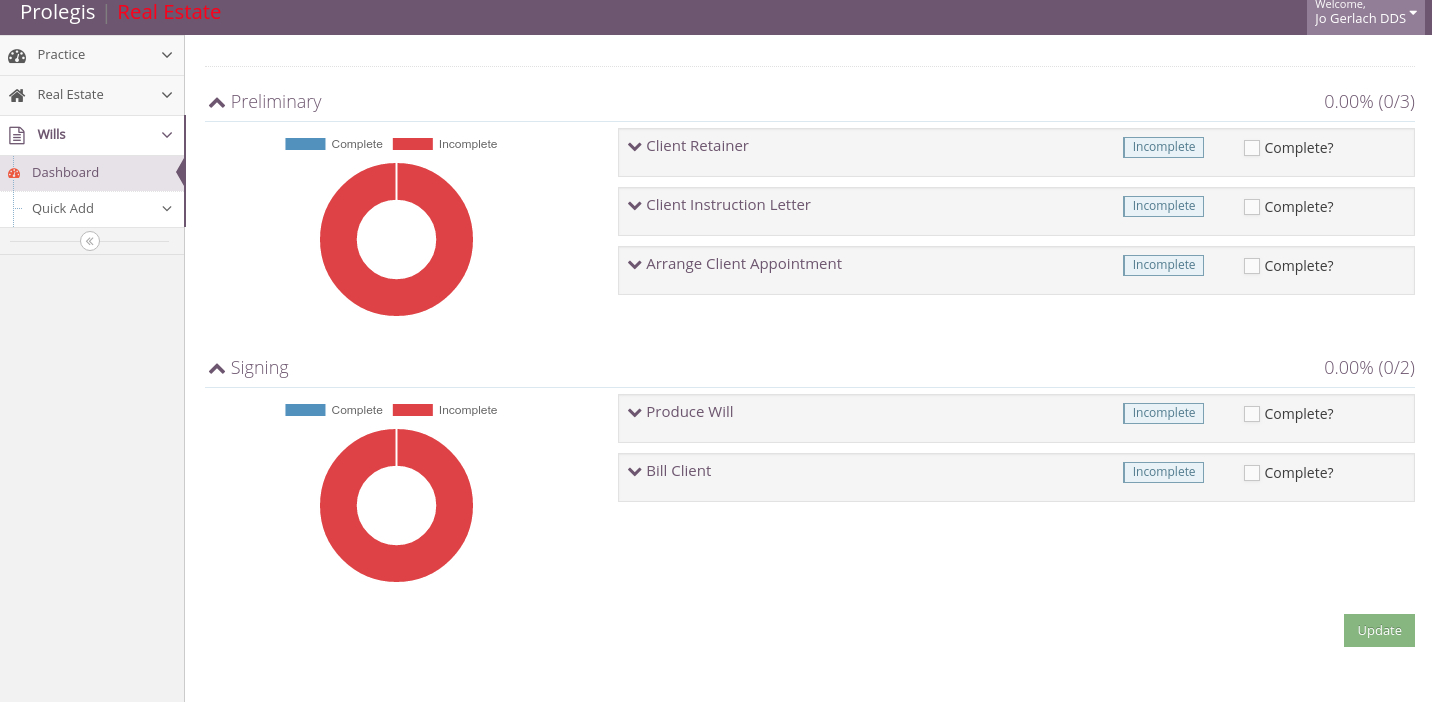 progress dashboard