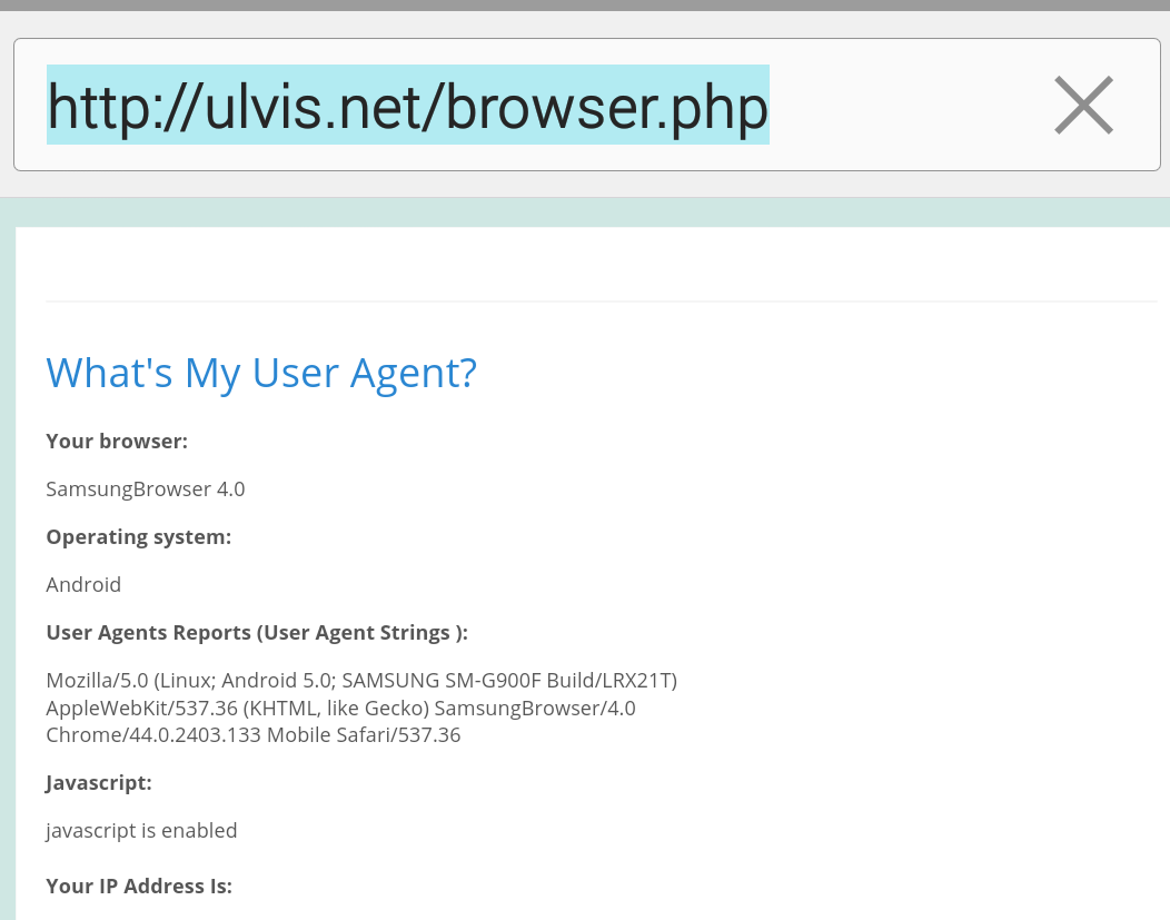 browser info