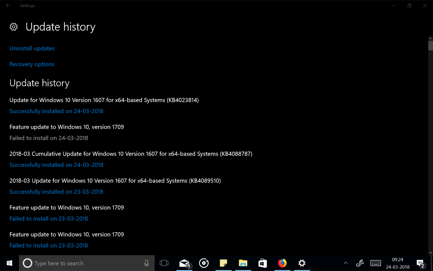 Windows Upgrade Error