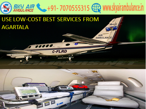 High Tech Sky Air Ambulance services from Agartala to Delhi
