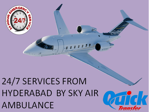 Sky Air Ambulance services from Hyderabad to Delhi at low-cost