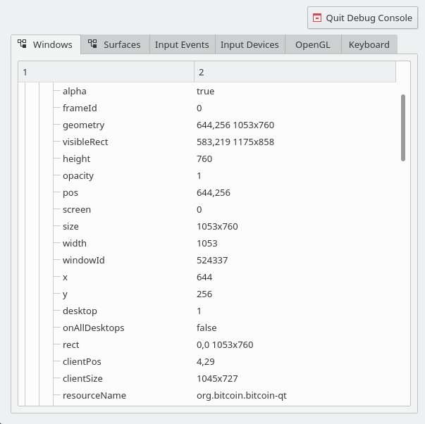 KWin debug console