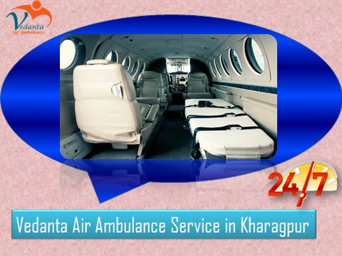 Vedanta Air Ambulance from Kharagpur to Delhi with Hi-tech Medical Equipment