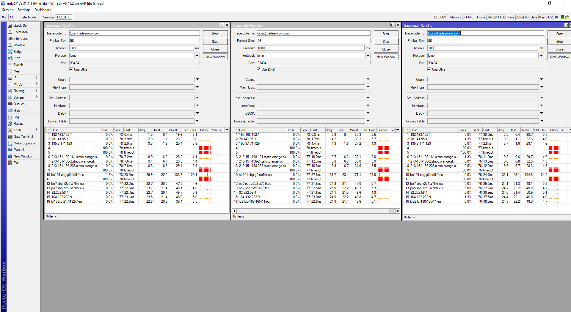 Hades 3x realmlist - traceroute