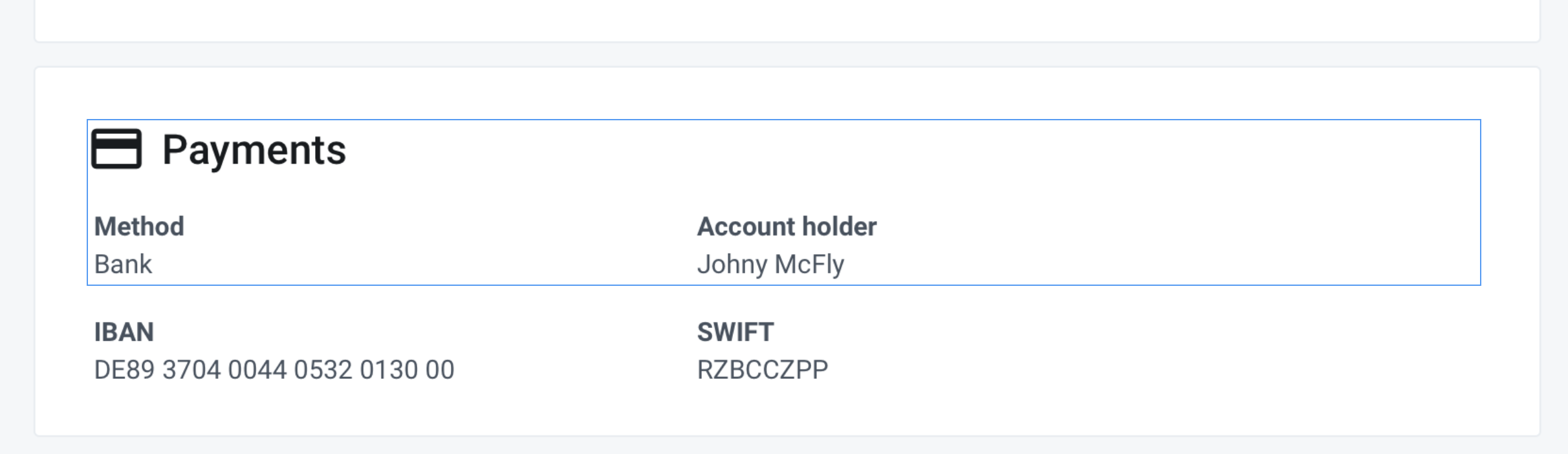 Payment design