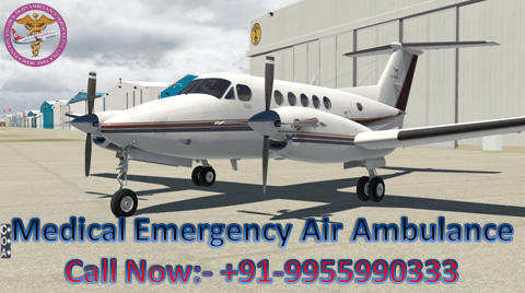 Medical Emergency Charter Air Ambulance Service in Dibrugarh at Low Cost