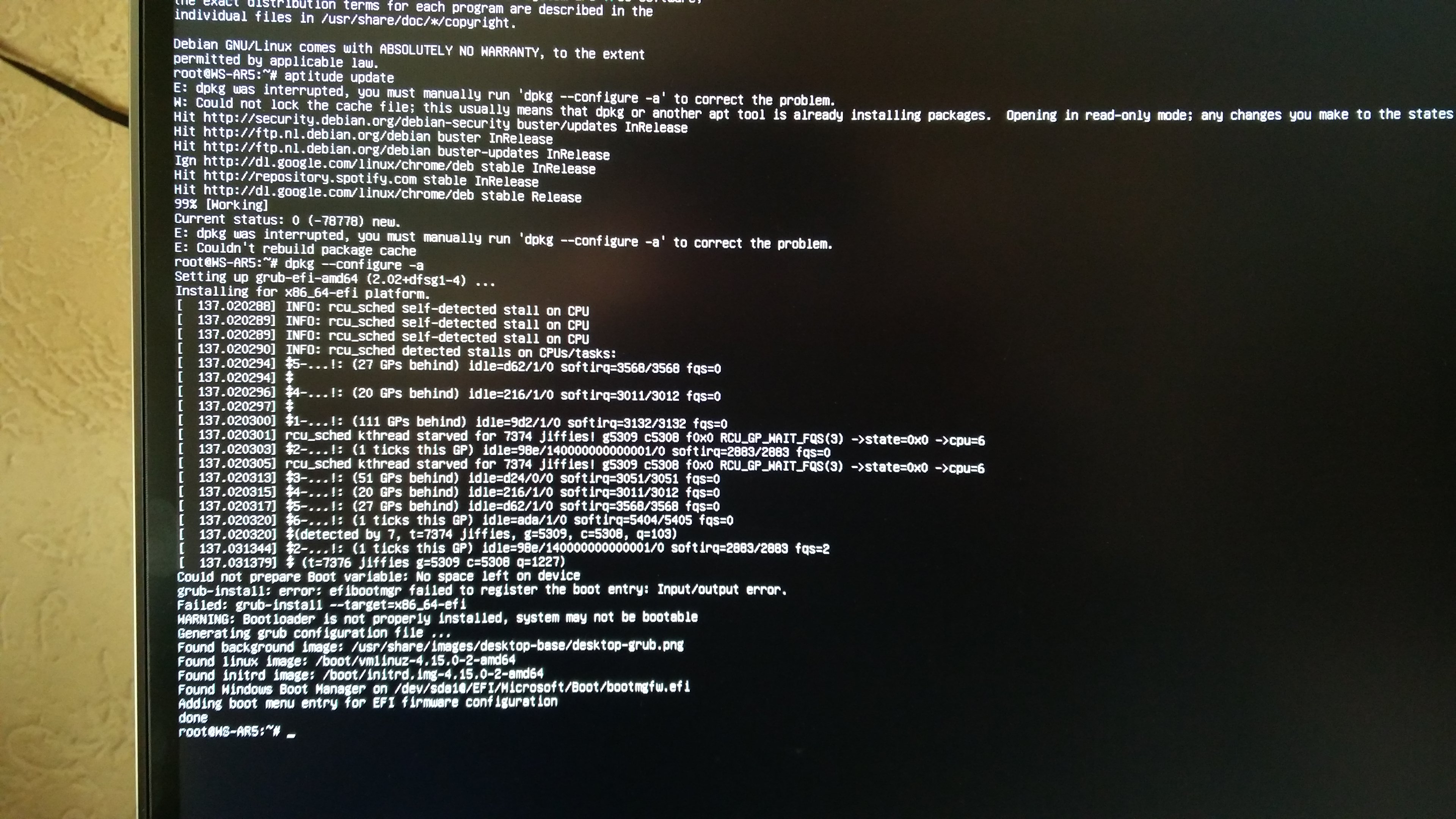 ucf crashes on grub-efi-amd64 upgrade