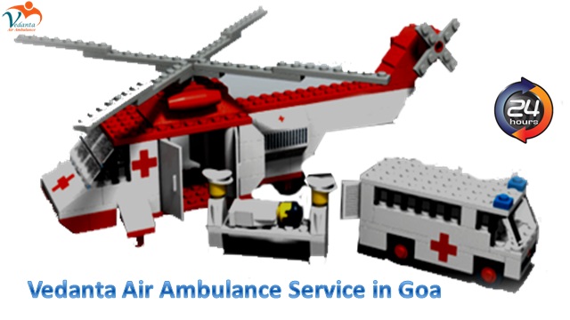 Vedanta Air Ambulance from Goa to Delhi with all Lastest Medical Equipment