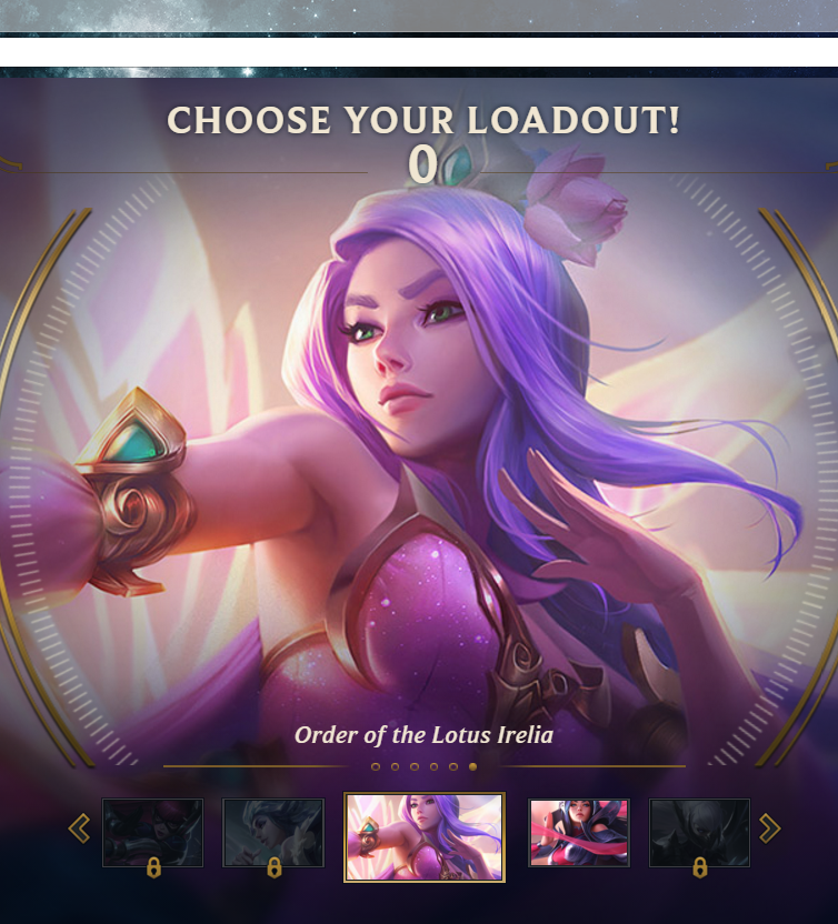 Irelia Champ Select - Order of the Lotus Bug 2