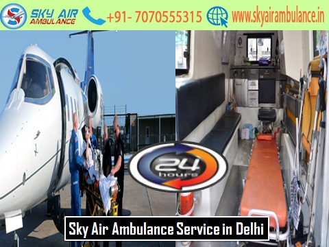 Sky Air Ambulance service in Delhi is 365 day Available