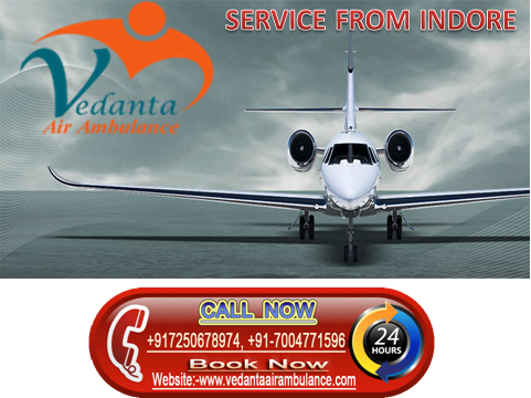 Quick and Advanced Vedanta Air Ambulance from Indore to Delhi