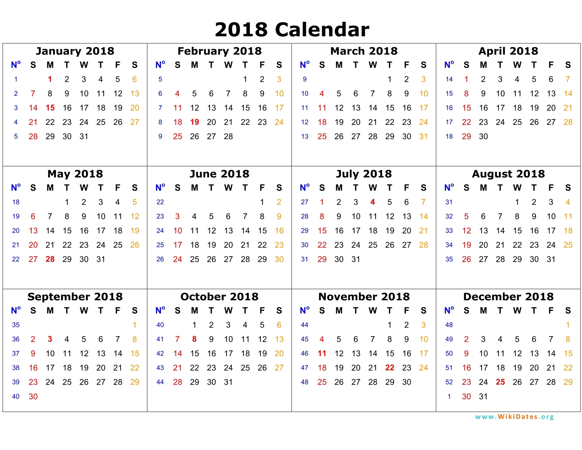 Weekly Calander