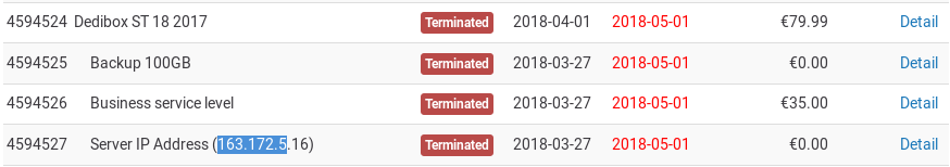 Service Cancelation