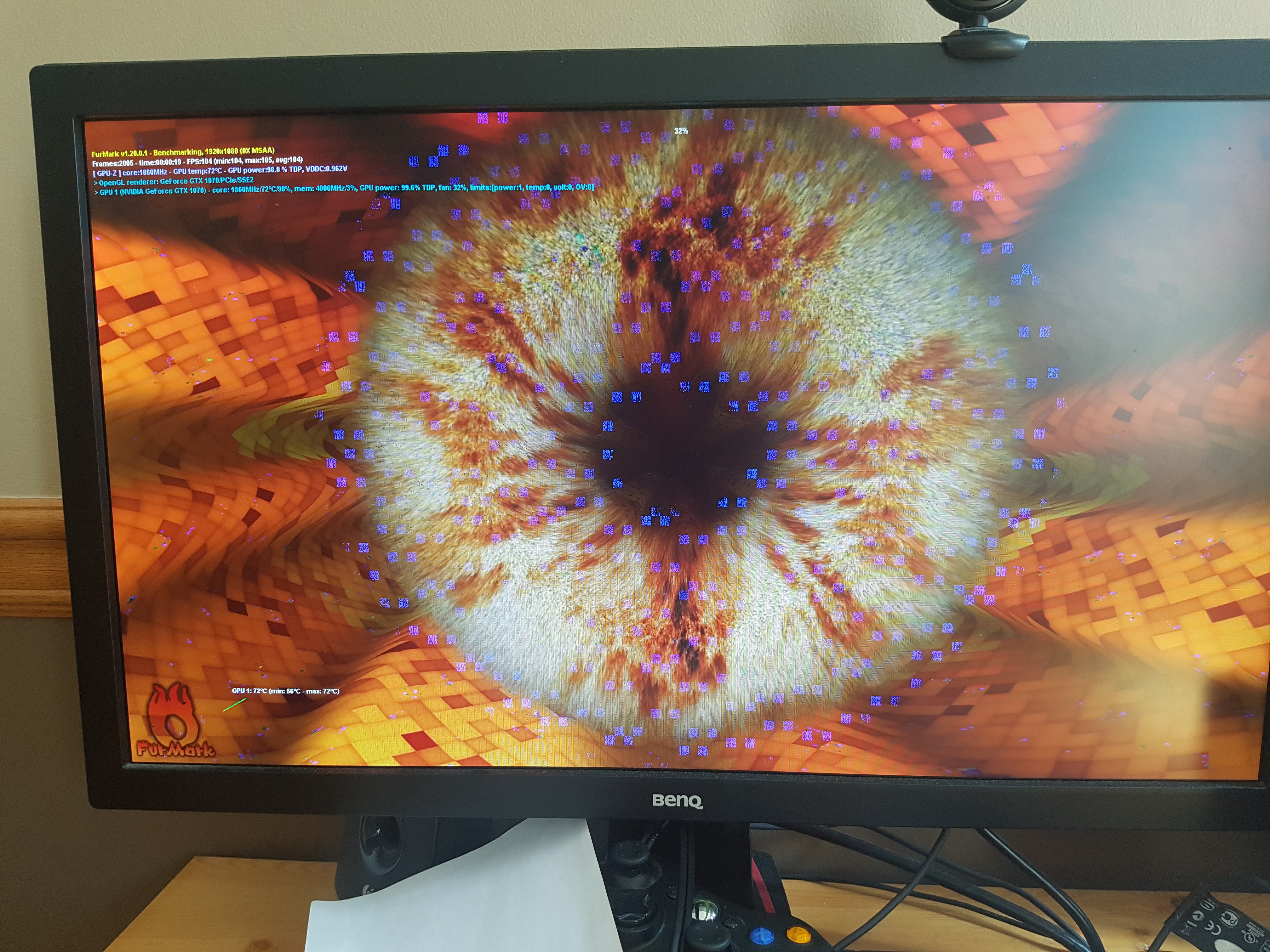 Failed GTX1070 Artifacting.