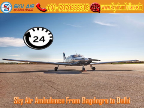 Get Sky Air Ambulance from Bagdogra to Delhi at All Times