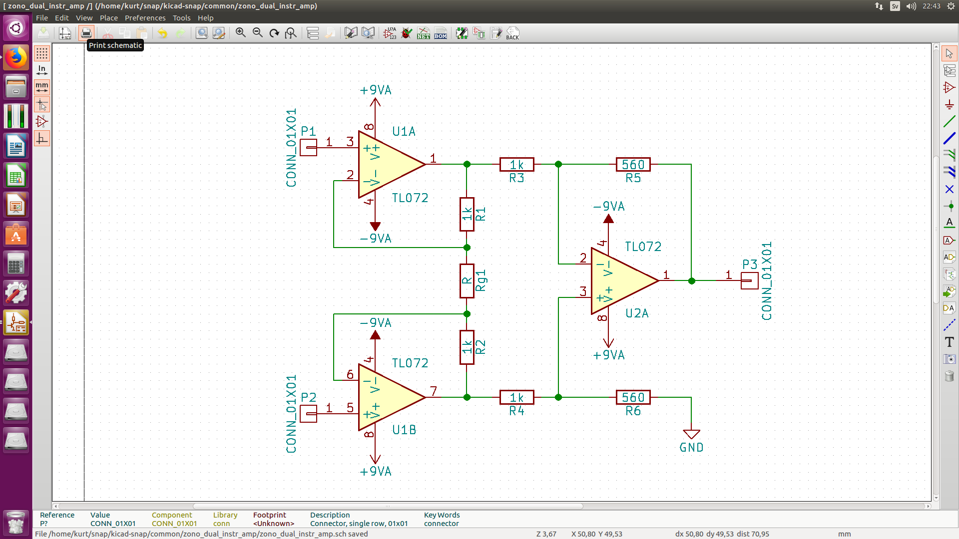 instrumentation amp in kicad
