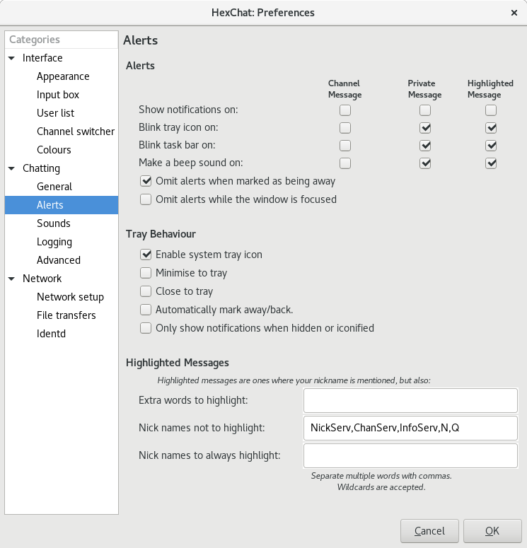 HexChat Settings
