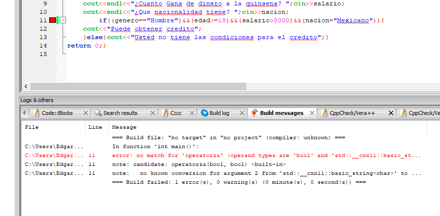 problema con credito programacion
