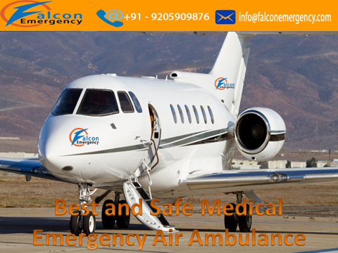 Avail Falcon Emergency Air Ambulance Service in Delhi with ICU Facility