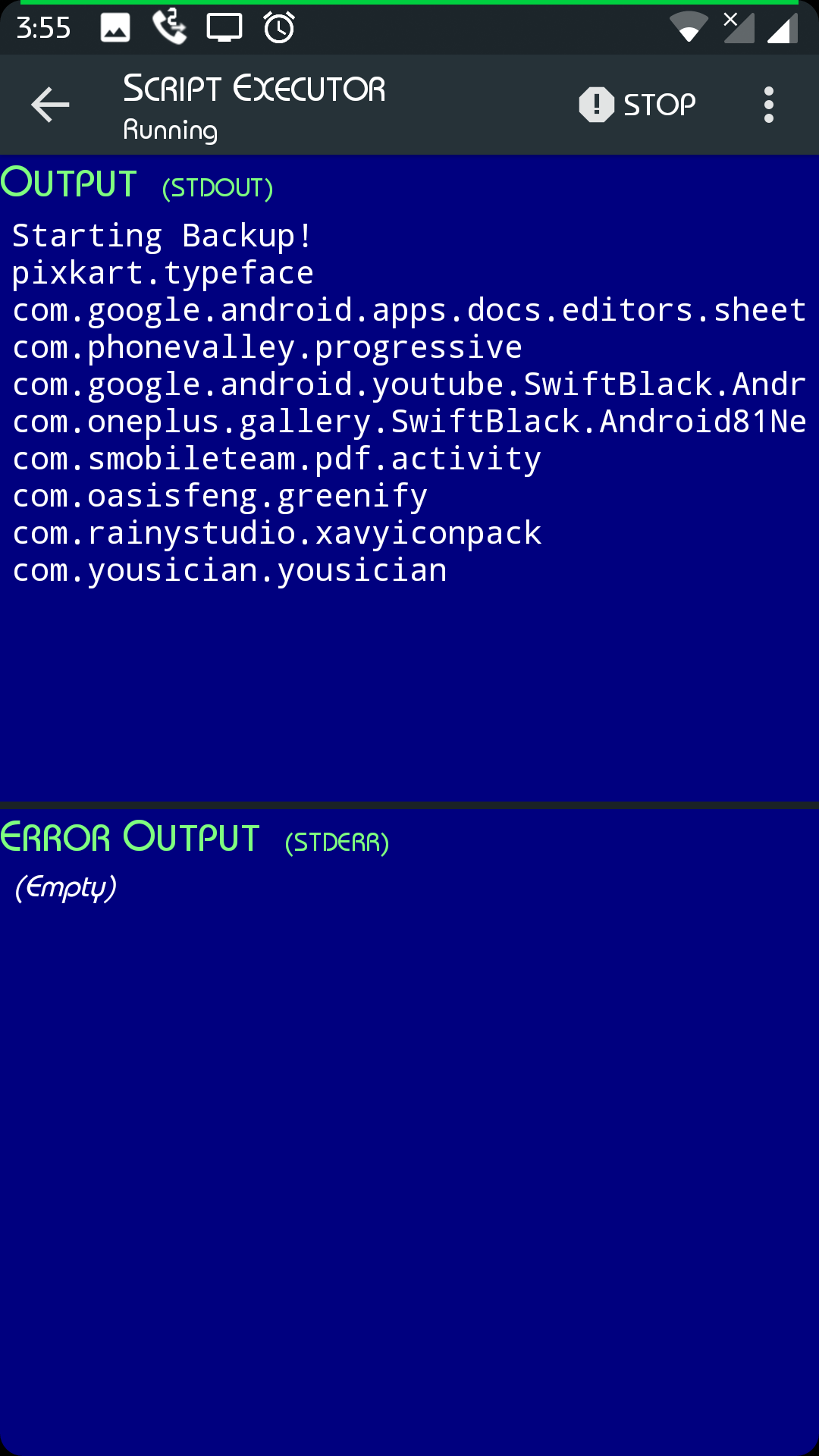Backup Running