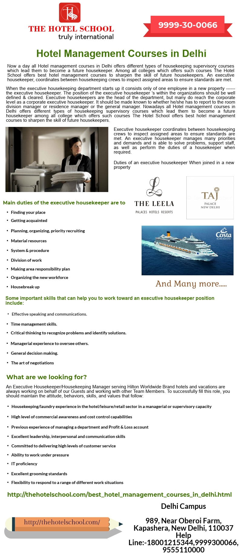 Hotel Management Courses in Delhi