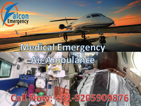 Falcon Emergency Air Ambulance Patient Transfer Service in Delhi at Low Fare
