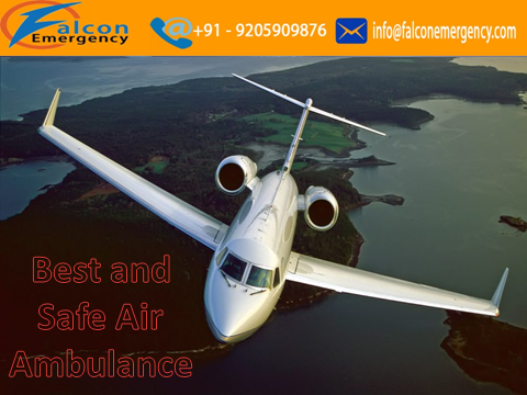 Falcon Emergency Air Ambulance Patient Transfer Service in Ranchi at Low Fare