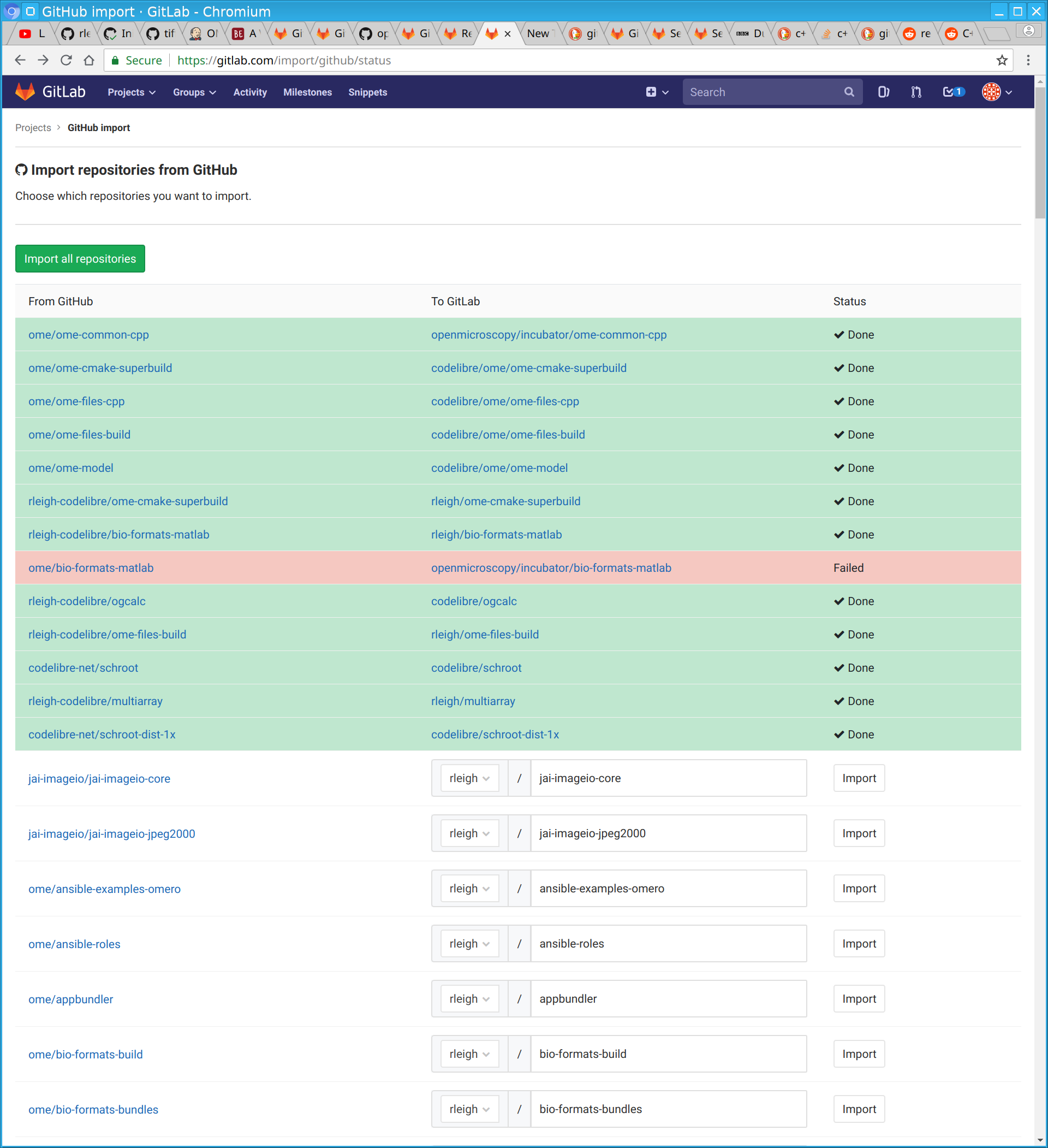 GitLab import