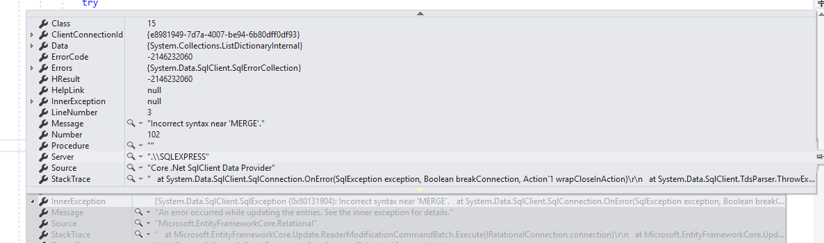 exception stack
