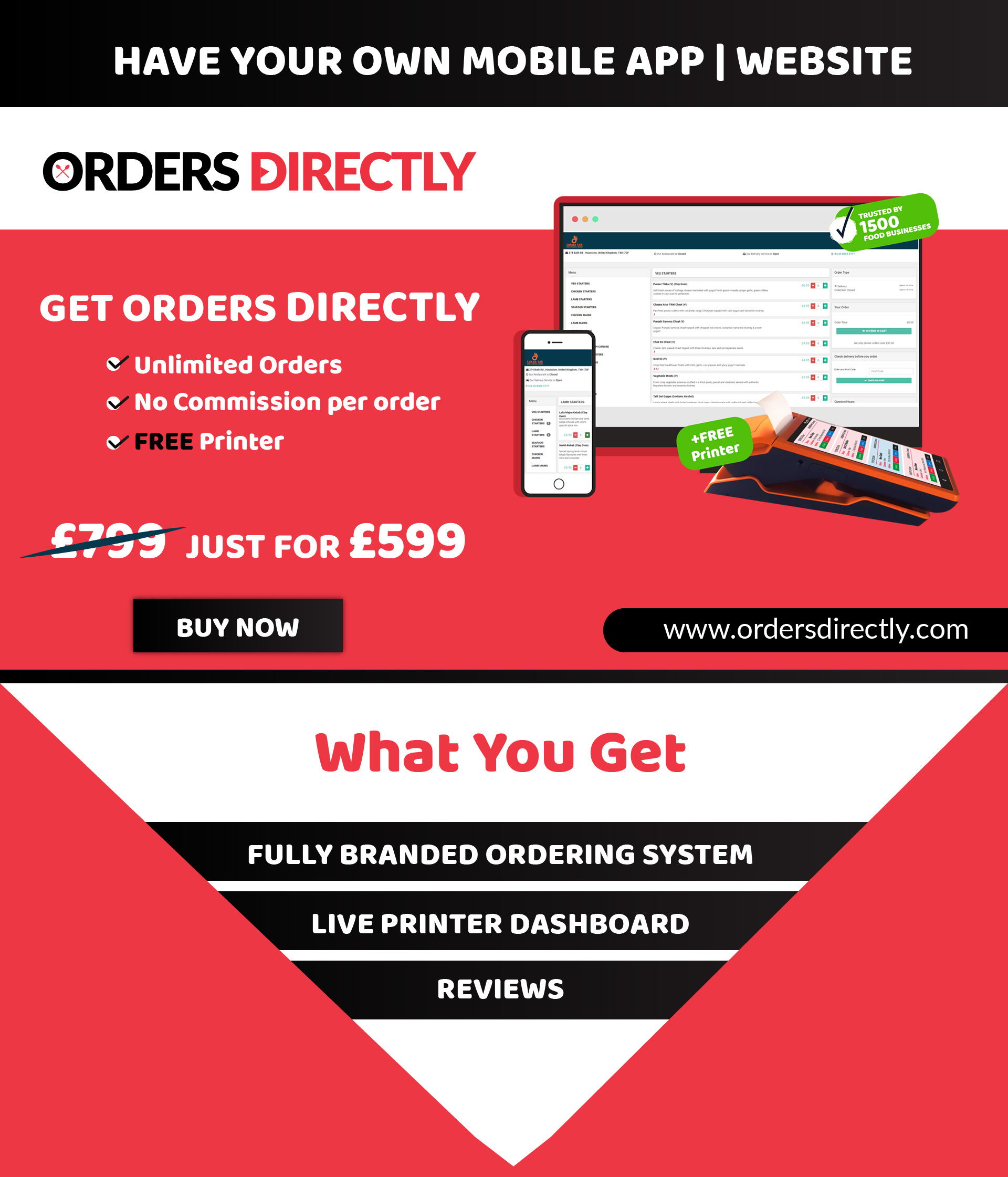 Best online ordering system for restaurants and takeaways