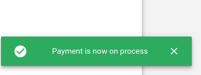 the payment is now on process