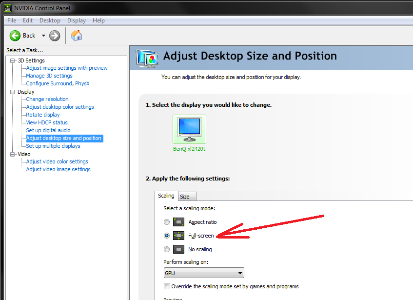 nvidia strech option