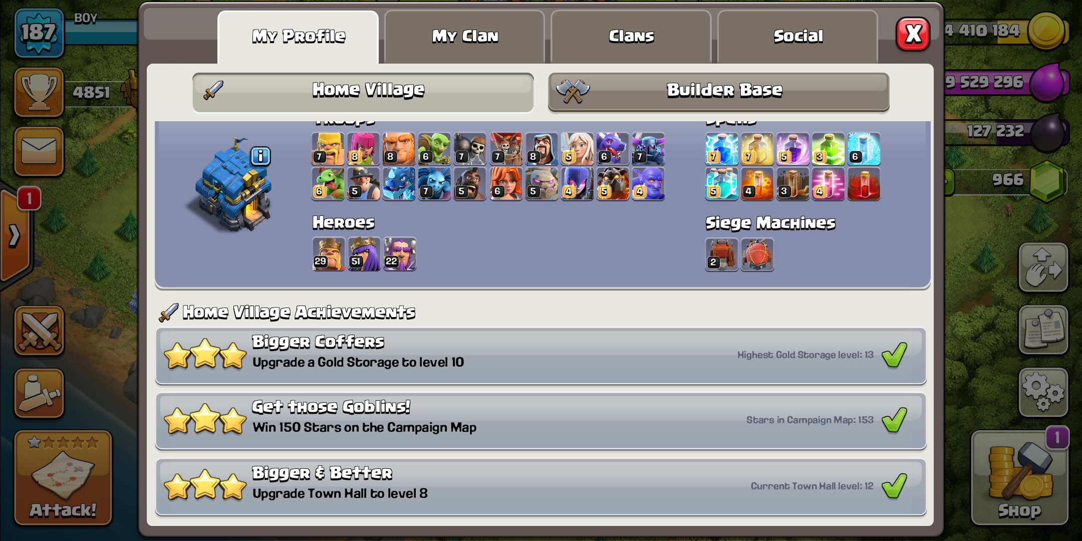 My troops lvl