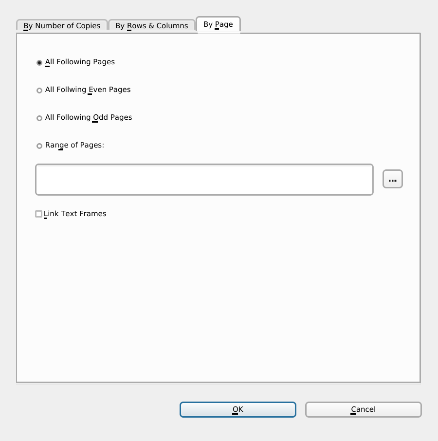 Scribus: Multiple duplicate by page